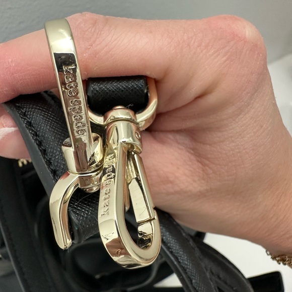 Kate Spade Black Handbag with gold hardware. Crossbody Strap included. - Picture 11 of 16